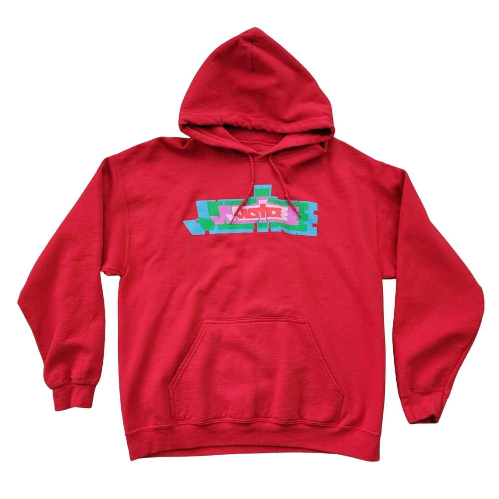 Justin Bieber Red Justice Tour Pullover Hoodie Sweatshirt Womens Large Concert